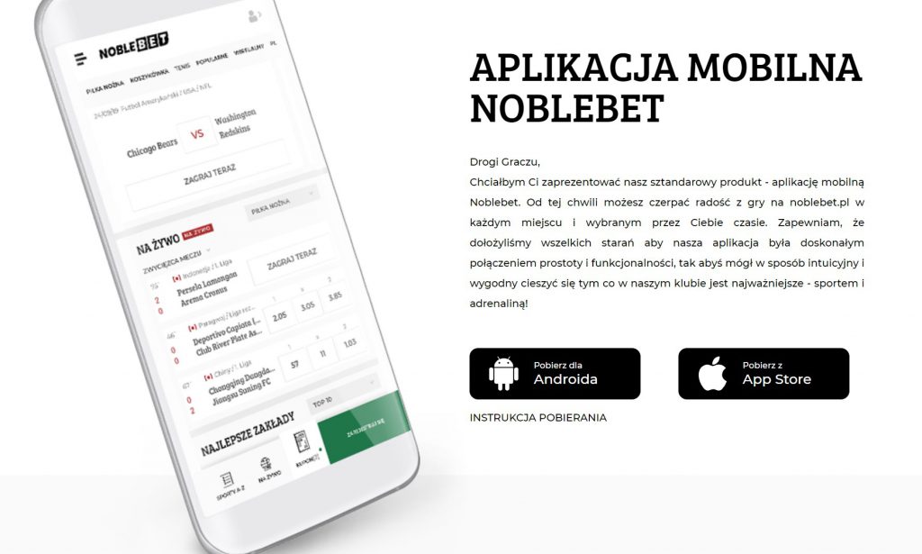 Aplikacja mobilna Noblebet